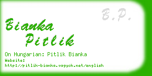 bianka pitlik business card